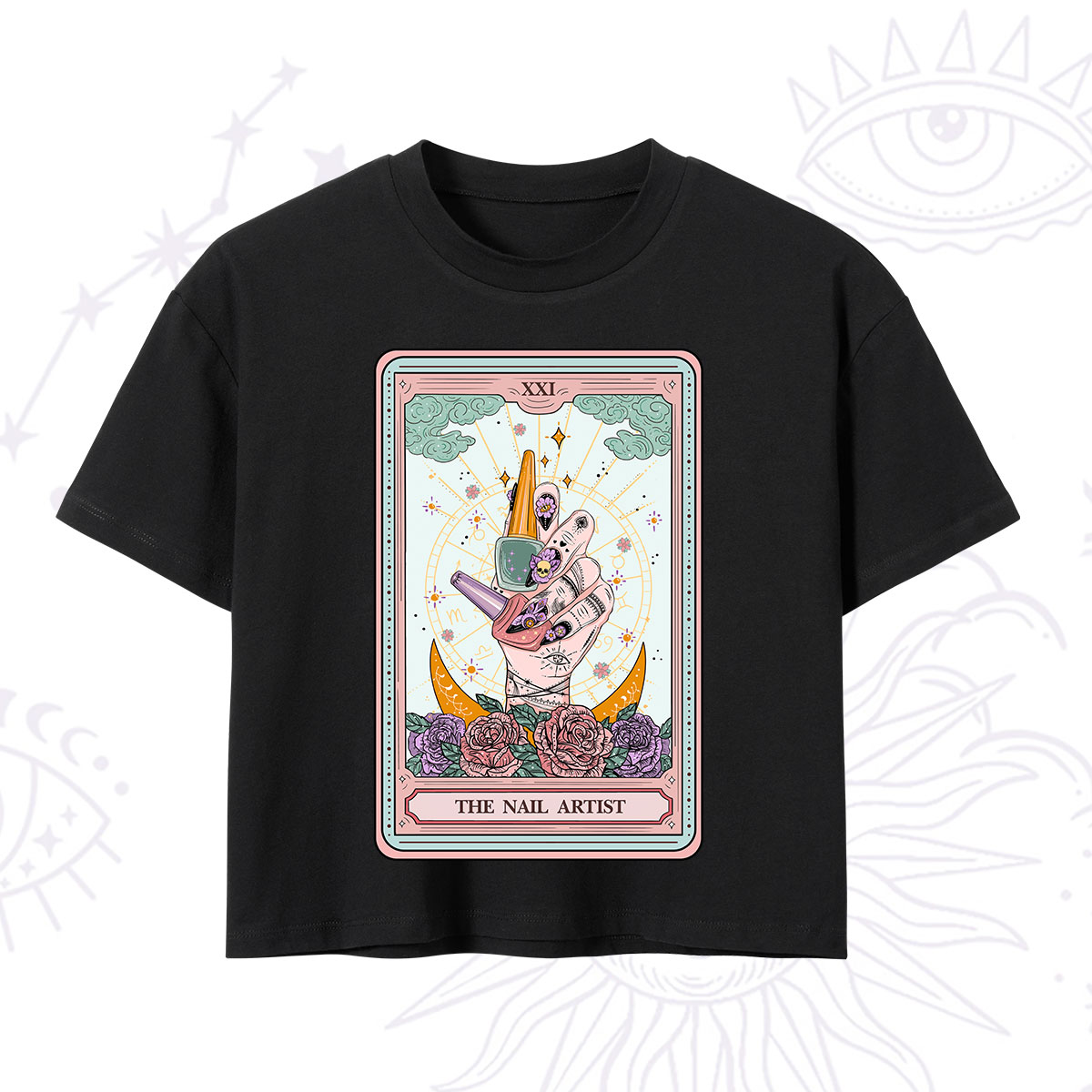 Purplehecate The Badass Nail Artist Tarot Crop T-Shirt