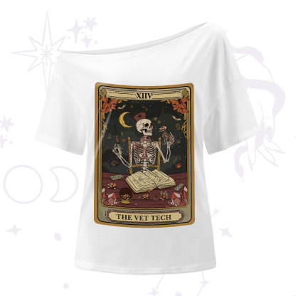 Purplehecate The Vet Tech Skeleton Tarot One-Shoulder T-Shirt
