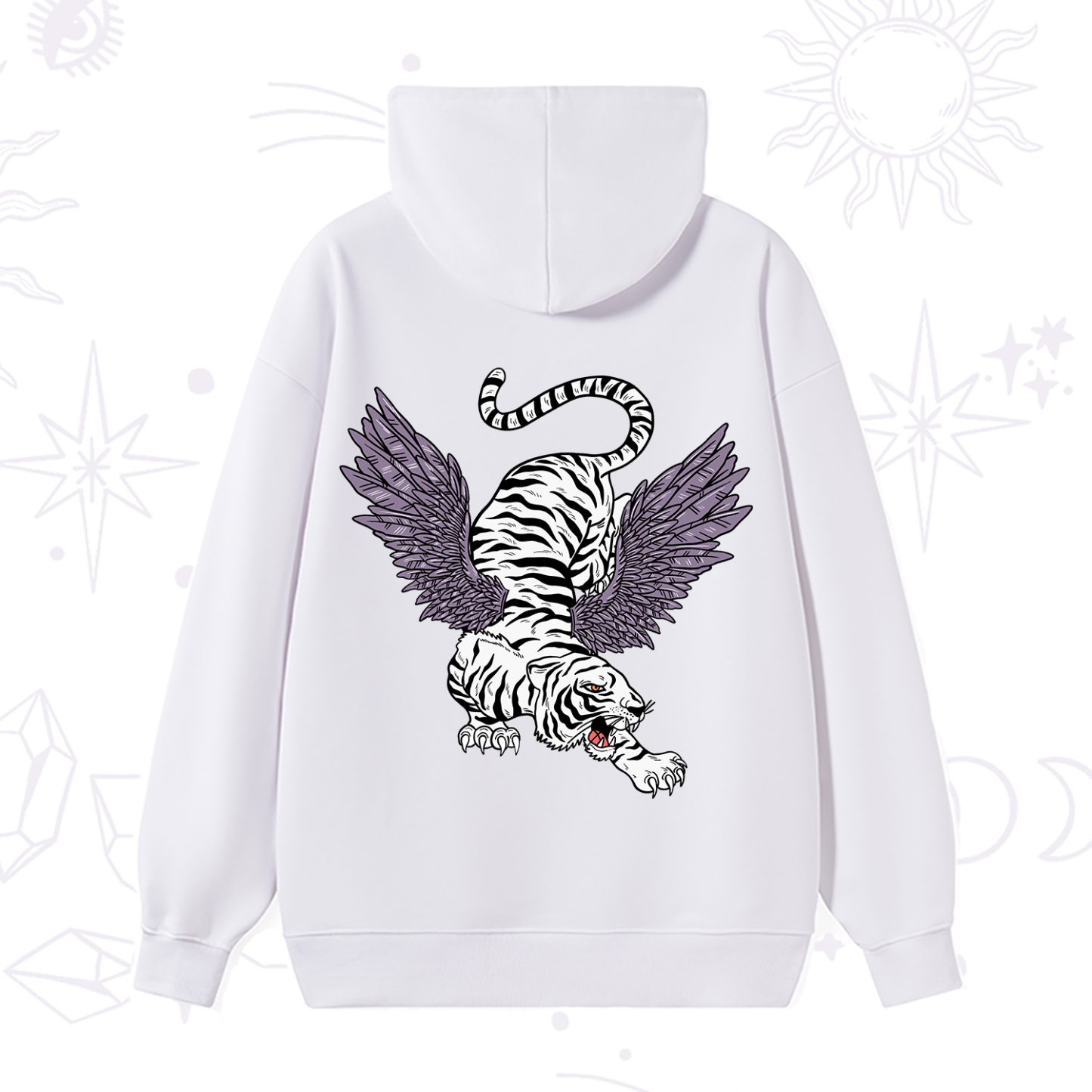 Purplehecate Tiger With Wings Hoodie