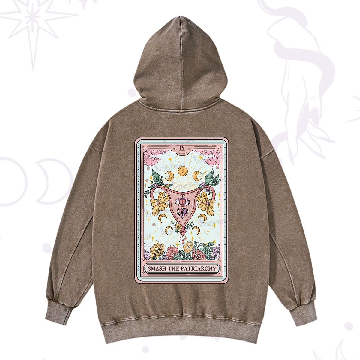 Purplehecate The Smash the Patriarchy Tarot Washed Hoodie