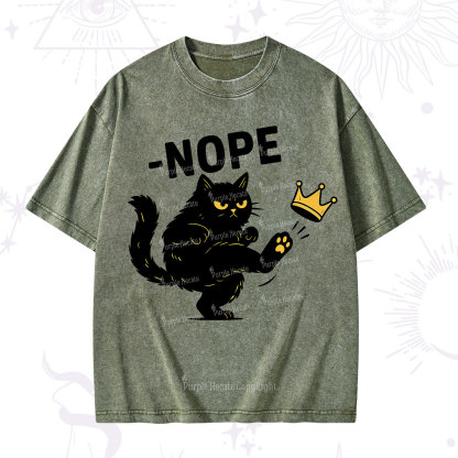 Purplehecate No Kings Black Cat Washed T-Shirt