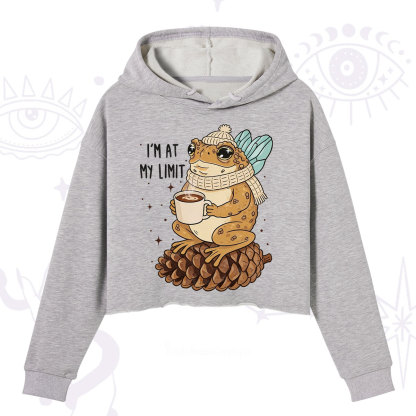 Purplehecate I'm At My Limit Funny Frog Crop Hoodie