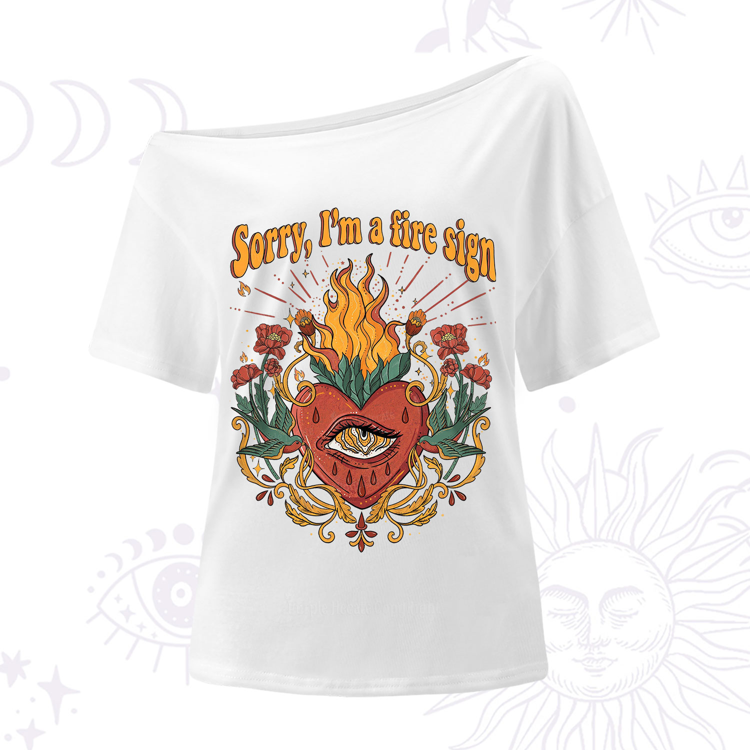 Purplehecate Sorry I'm A Fire Sign One Shoulder T-Shirt