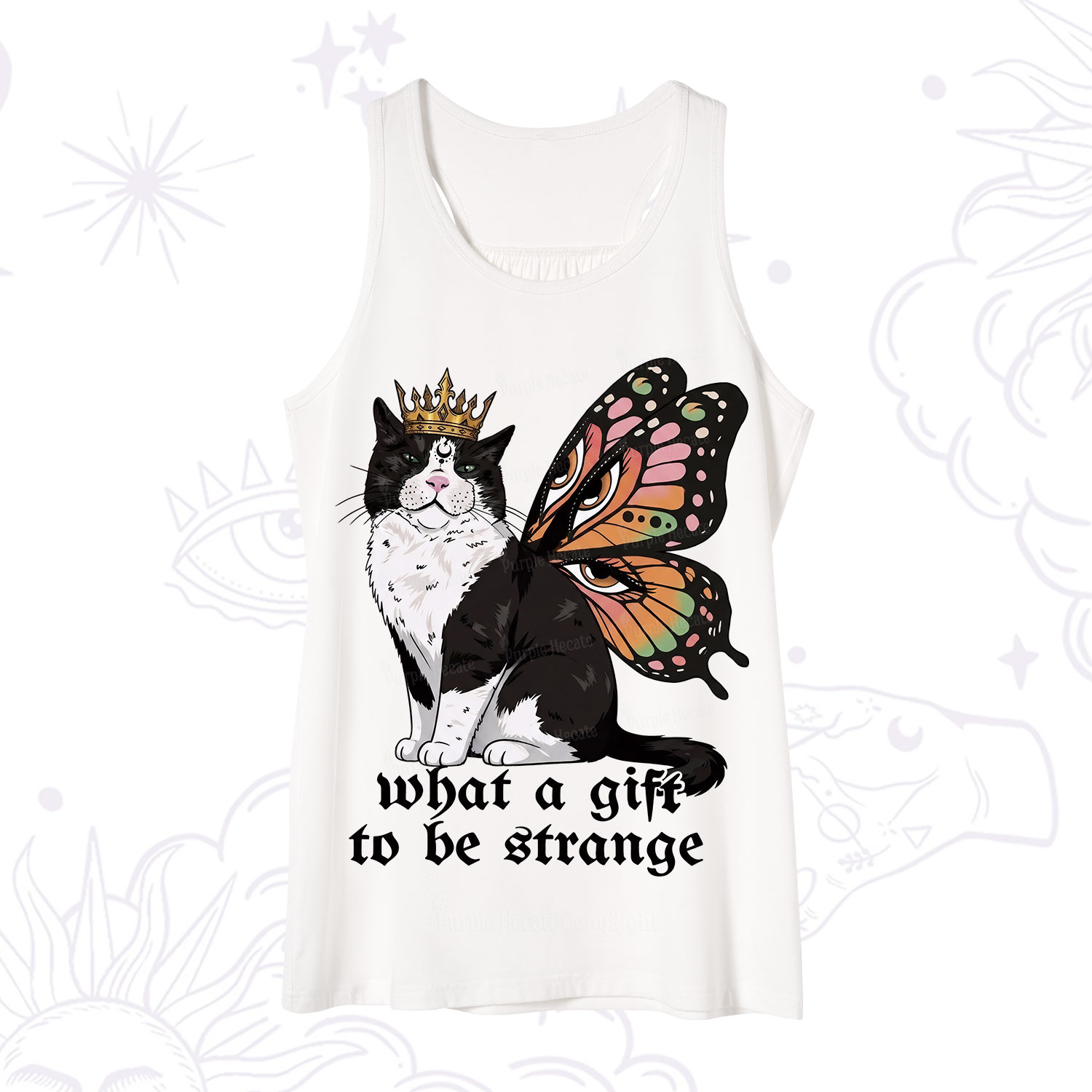 Purplehecate What a Gift to Be Strange Cat Tank