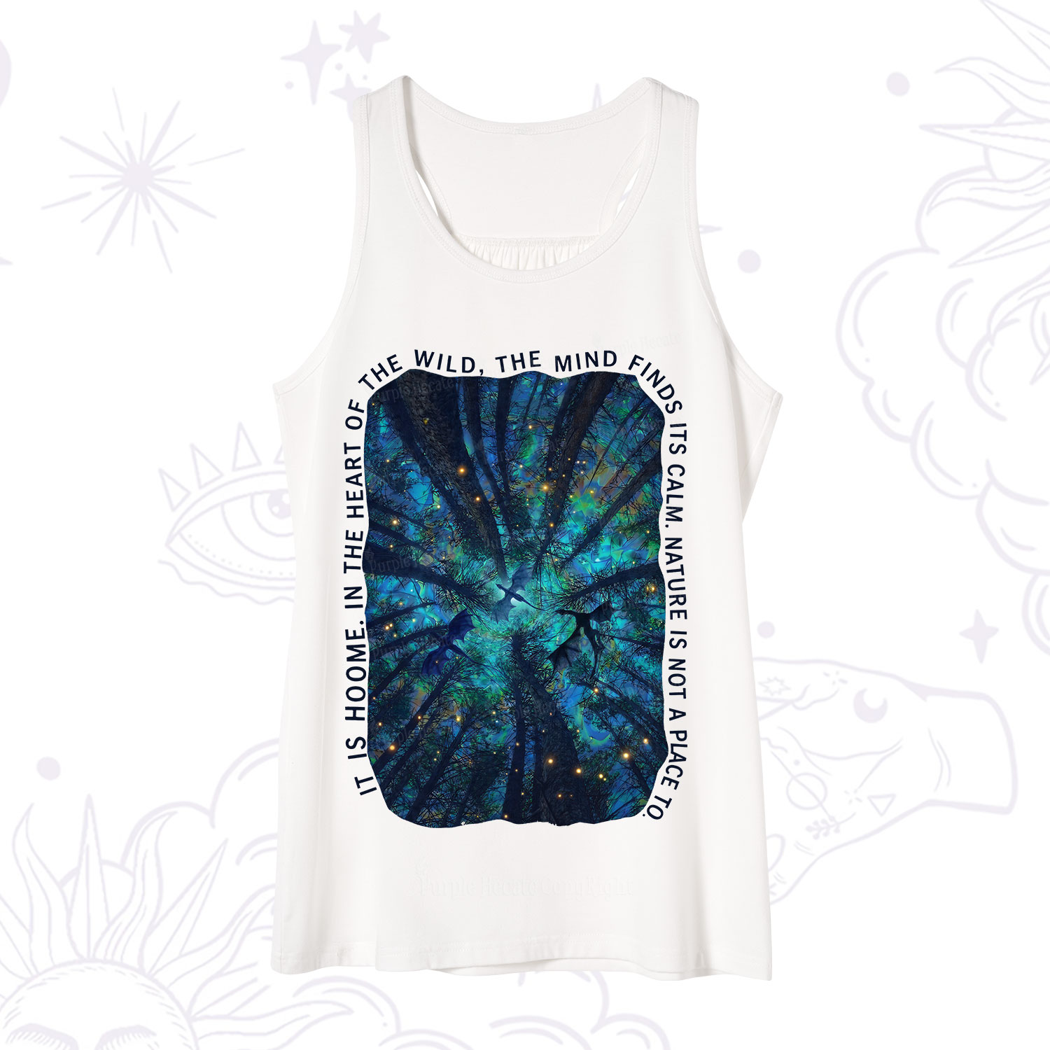 Purplehecate Forest Mindscape Night Sky Tank