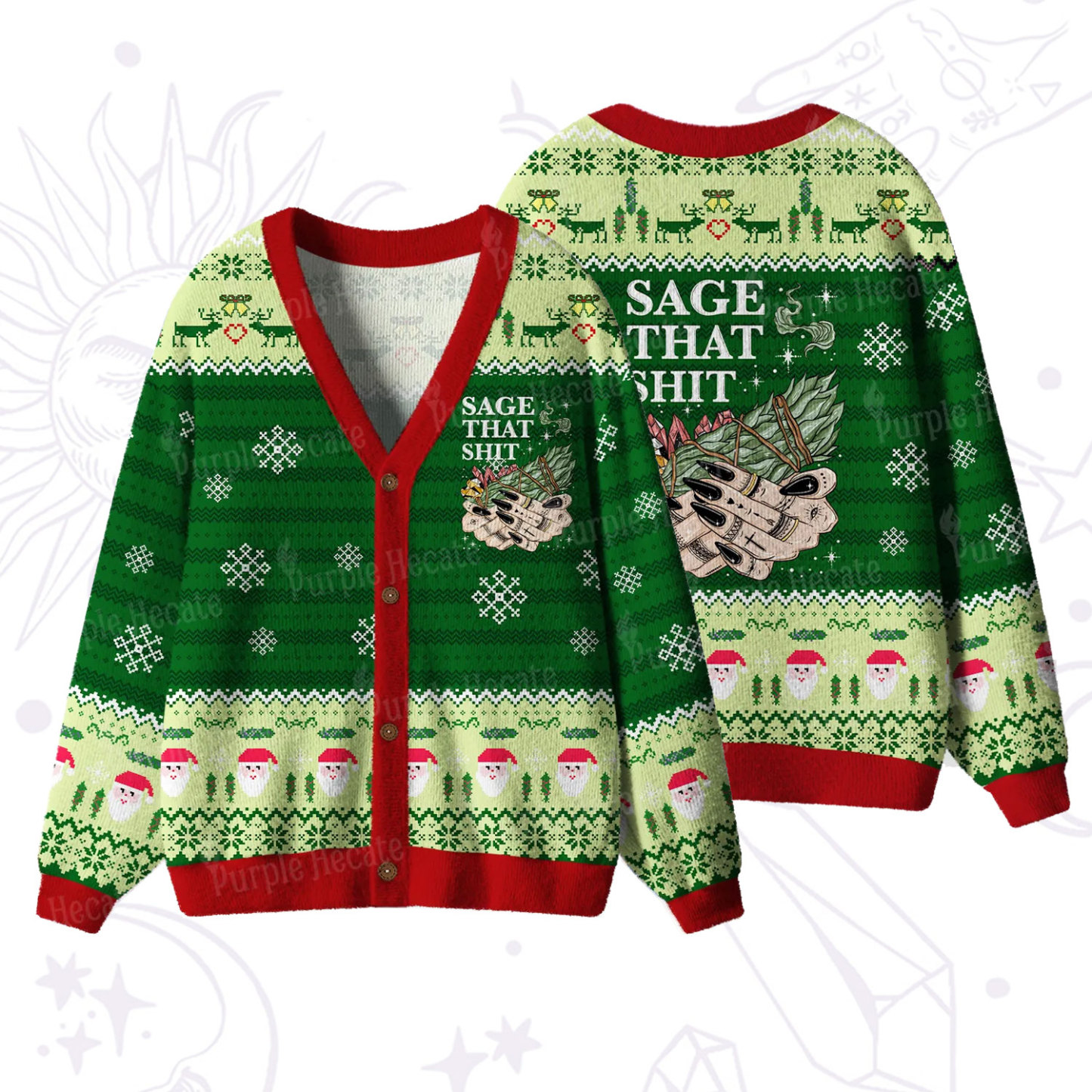 Purplehecate Smudge That Shit Ugly Cardigan Sweaters