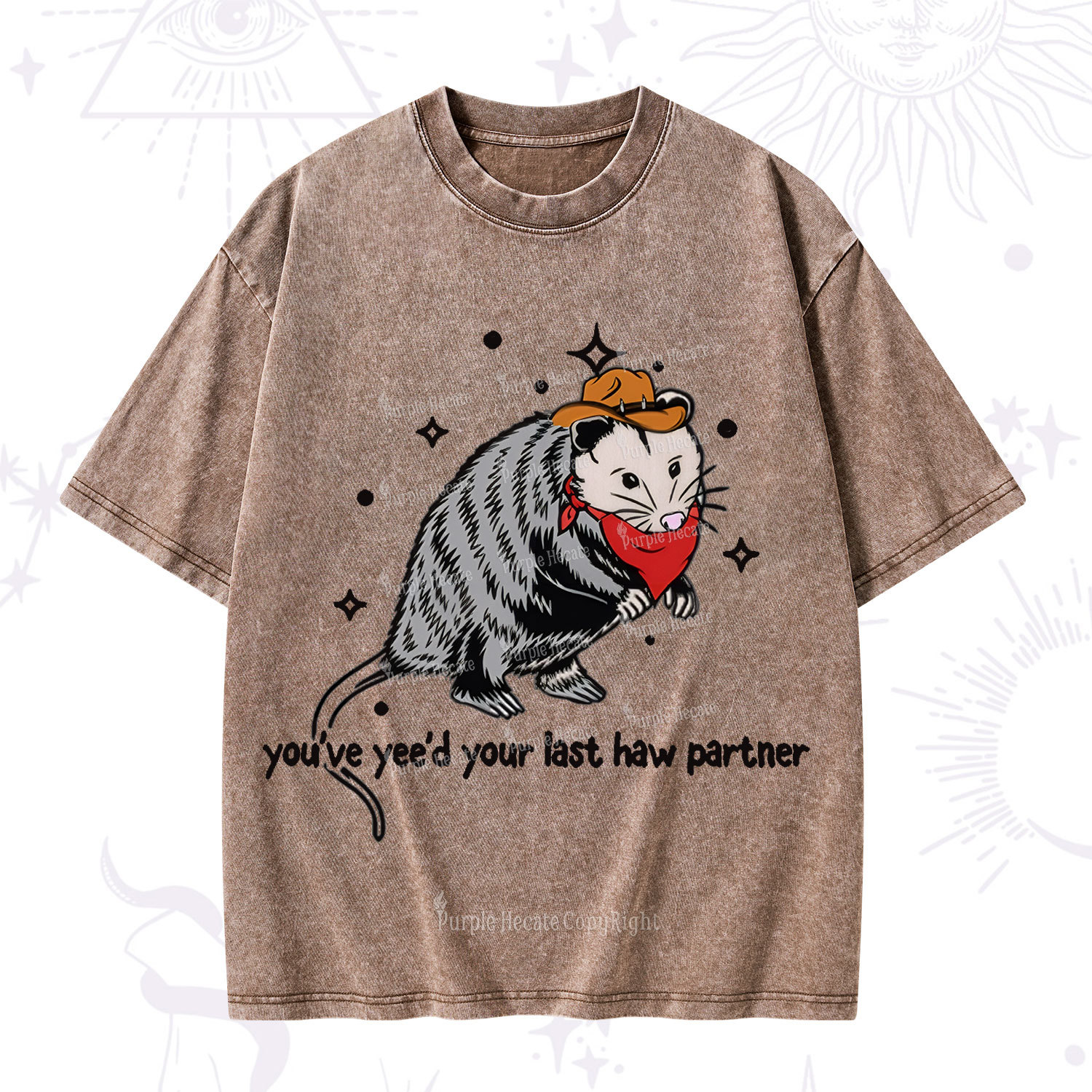 Purplehecate You've Yee'd Your Last Haw Partner Possum Washed T-Shirt