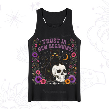 Purplehecate Trust in New Beginnings Black Cat Tank