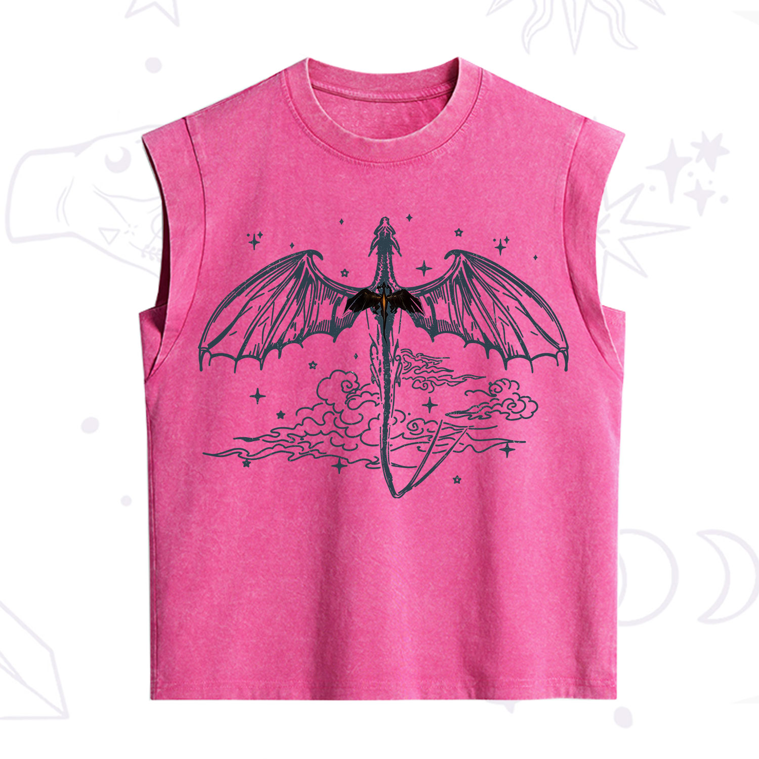 Purplehecate Dragon Rider Celestial Sword Vintage Washed Tank