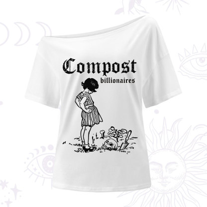 Purplehecate Compost the Greed One Shoulder T-Shirt