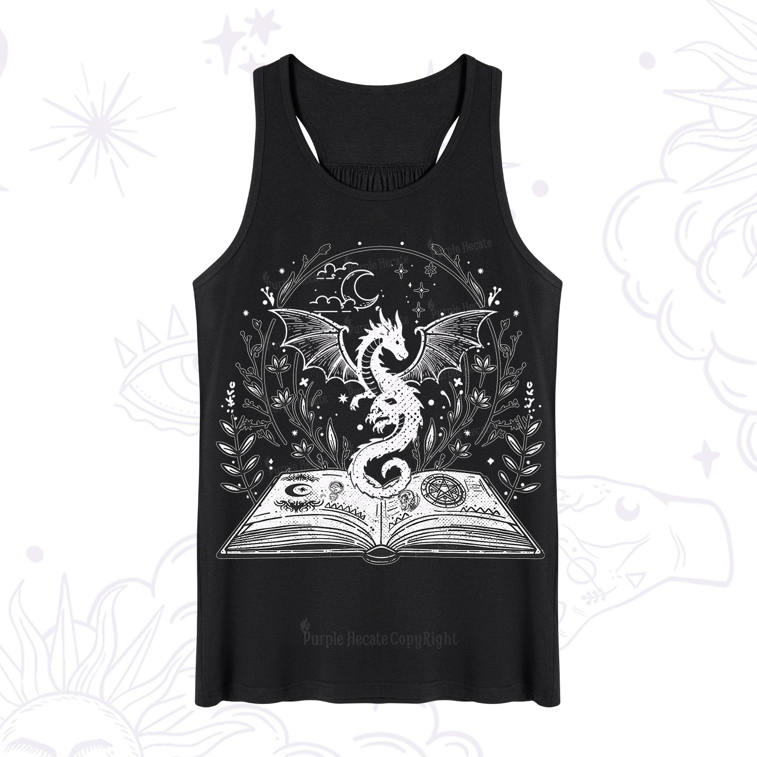 Purplehecate Magical Book Dragon Fantasy Tank