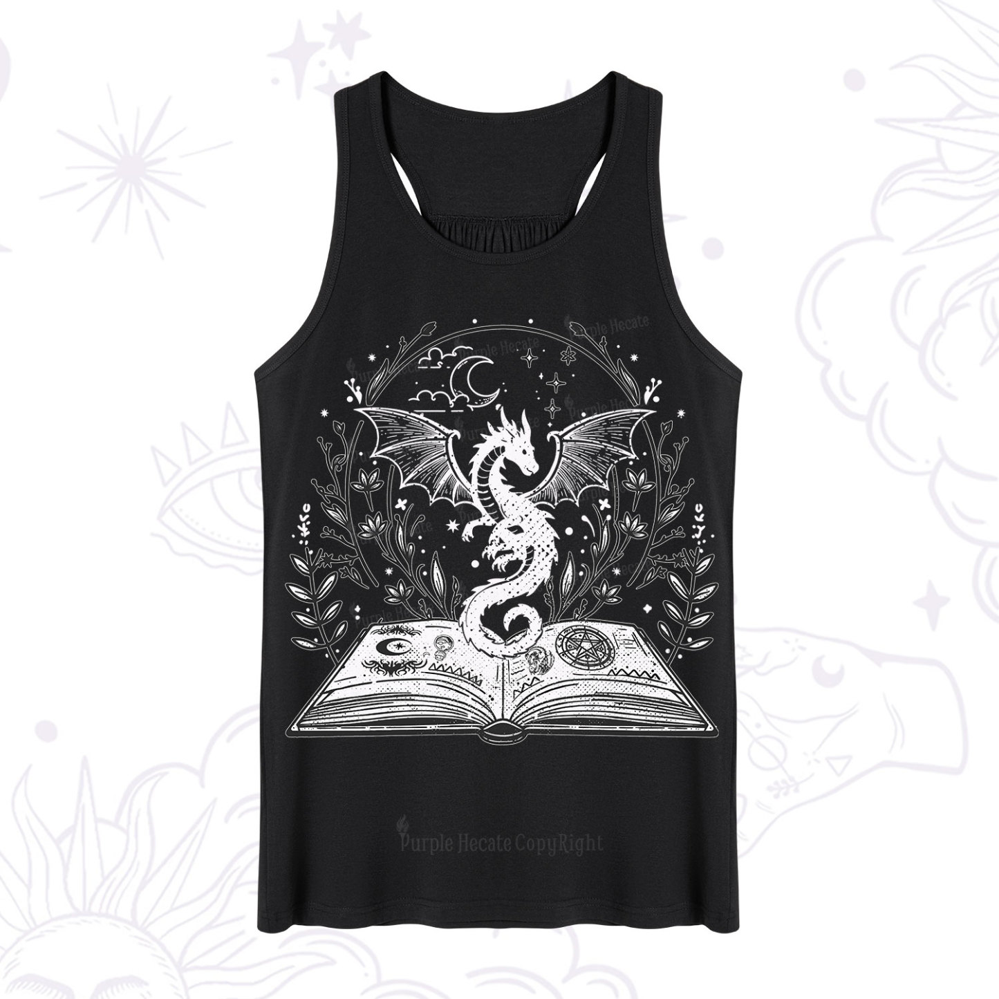 Purplehecate Magical Book Dragon Fantasy Tank