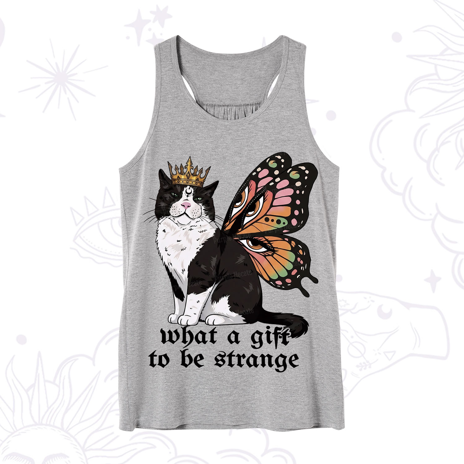 Purplehecate What a Gift to Be Strange Cat Tank