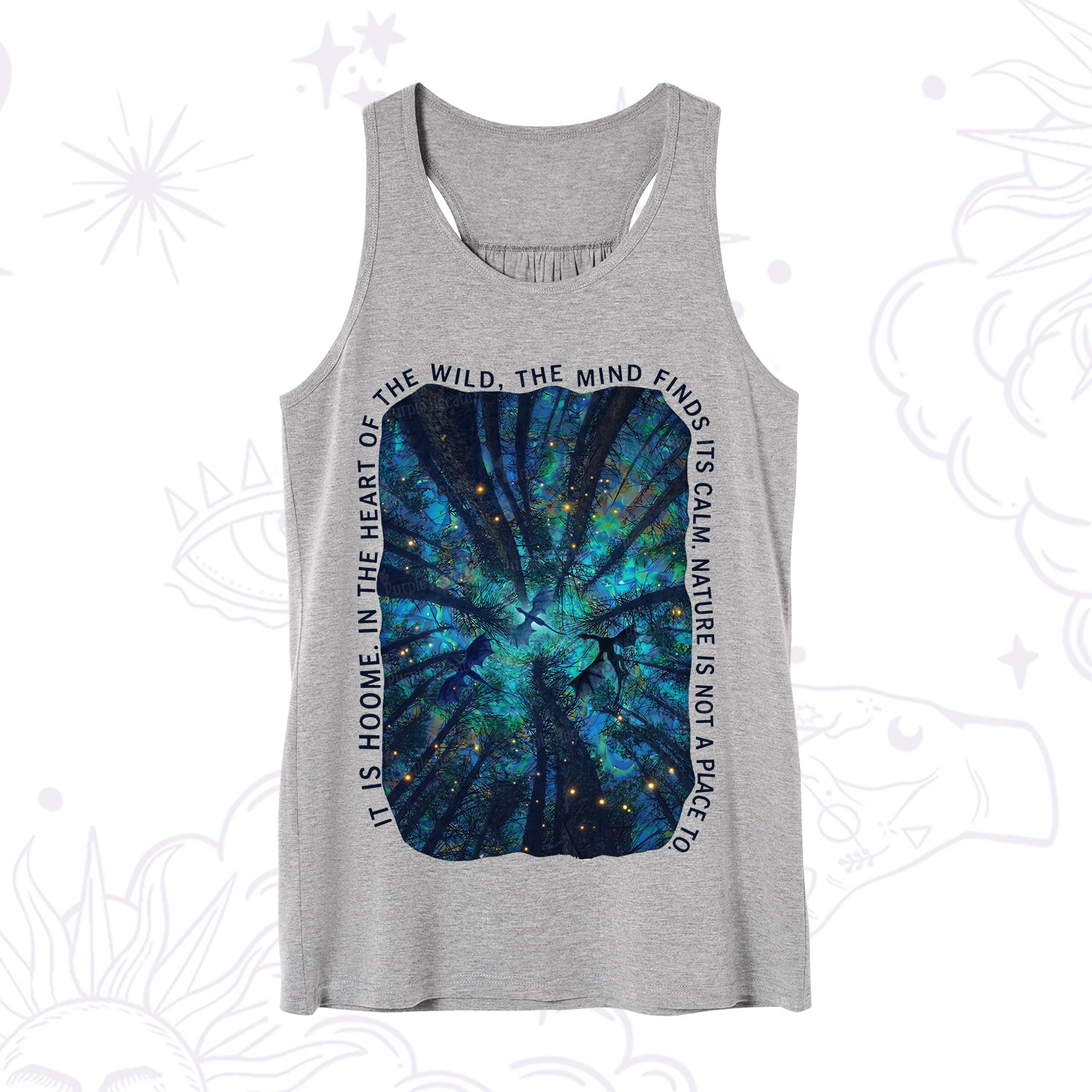 Purplehecate Forest Mindscape Night Sky Tank