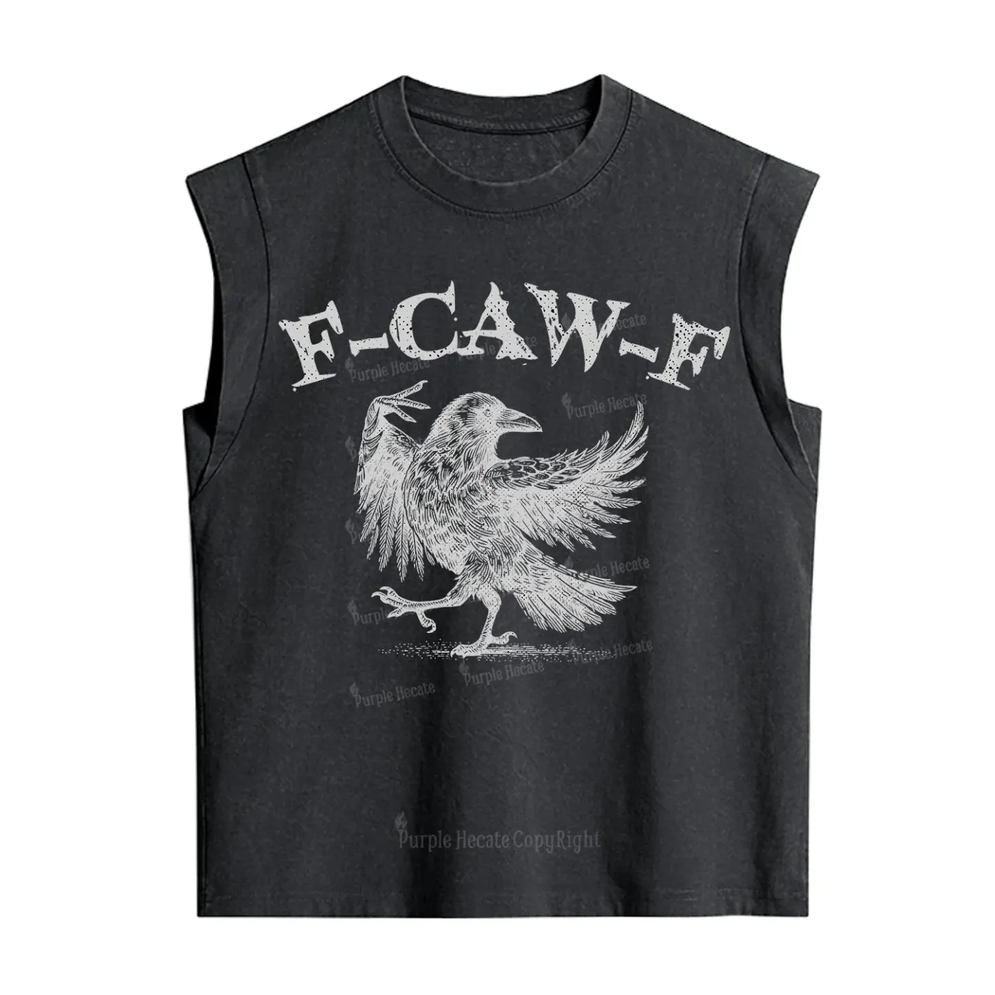 Purplehecate F-caw-f Crow Vintage Washed Tank