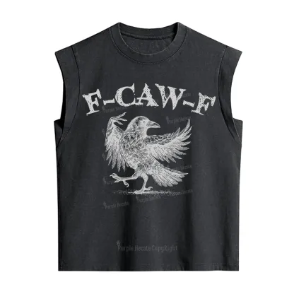 Purplehecate F-caw-f Crow Vintage Washed Tank