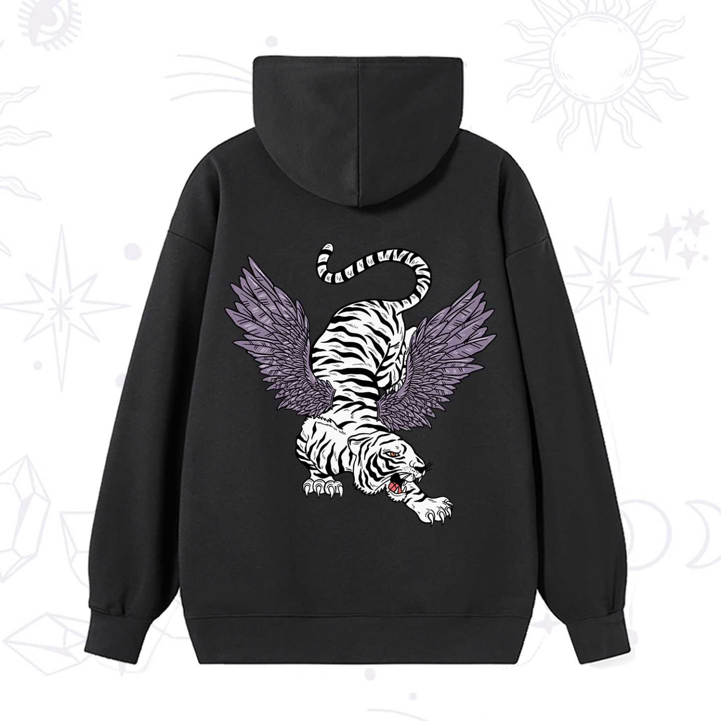 Magic Purplehecate Tiger With Wings Hoodie