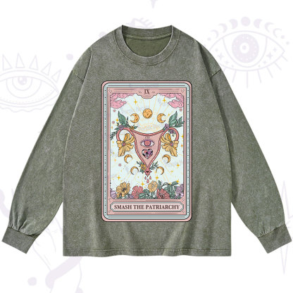 Purplehecate The Smash the Patriarchy Tarot Washed Long Sleeve Shirt