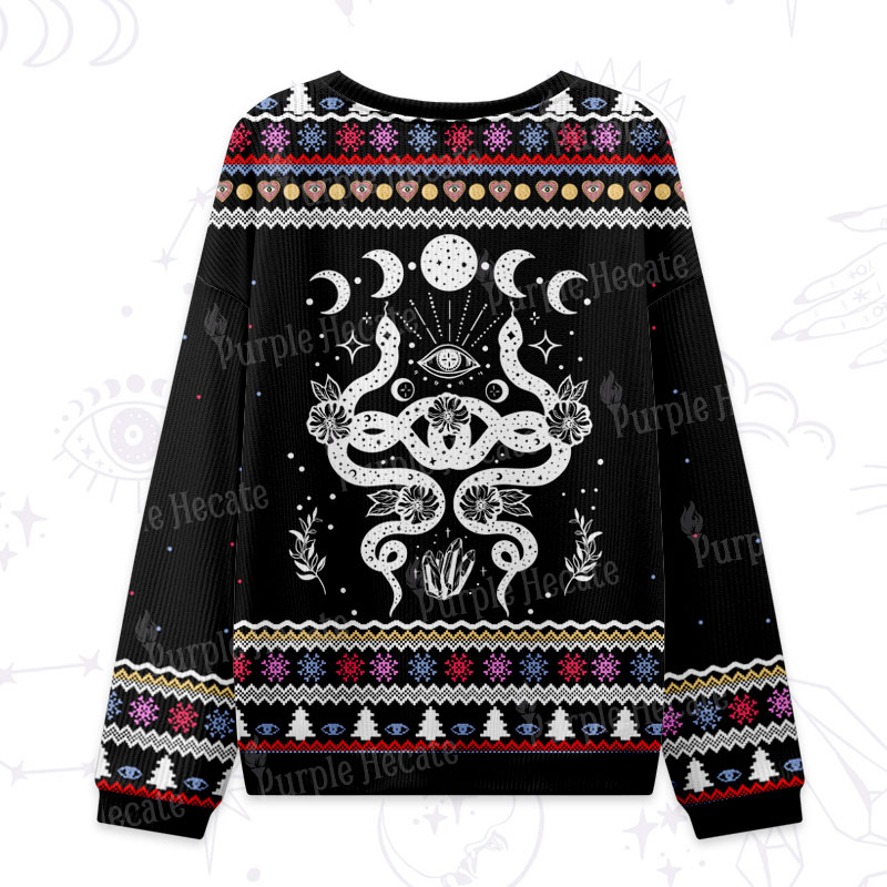 Purplehecate Lunar Serpent Alchemy Ugly Christmas Sweatshirts
