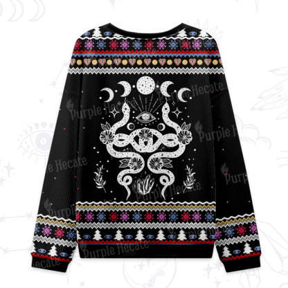Purplehecate Lunar Serpent Alchemy Ugly Christmas Sweatshirts