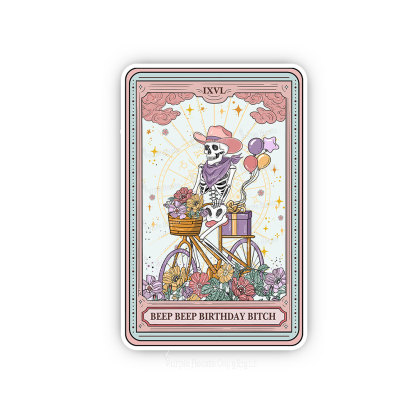 Purplehecate The Beep Beep Birthday Bitch Tarot Sticker