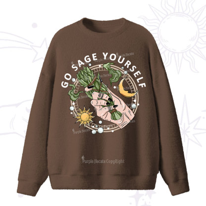 Purplehecate Go Sage Yourself Fuzzy Ugly Sweater