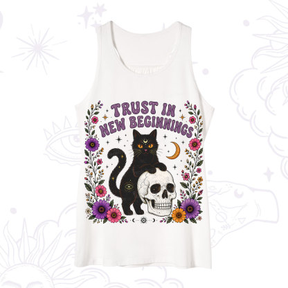 Purplehecate Trust in New Beginnings Black Cat Tank