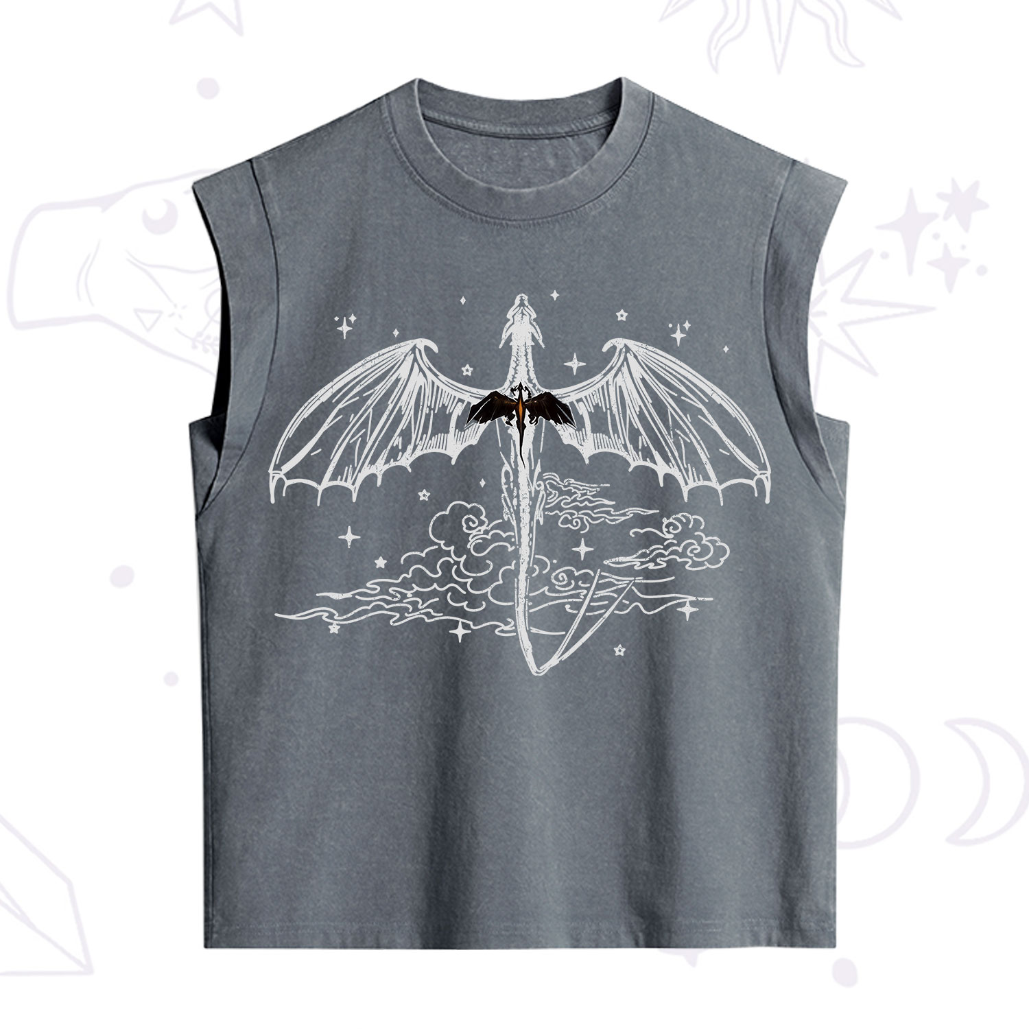Purplehecate Dragon Rider Celestial Sword Vintage Washed Tank