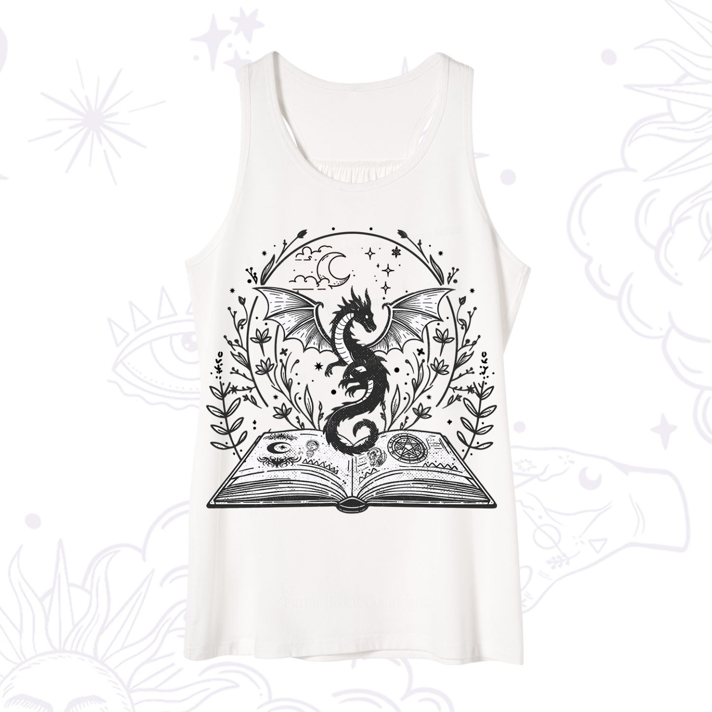 Purplehecate Magical Book Dragon Fantasy Tank