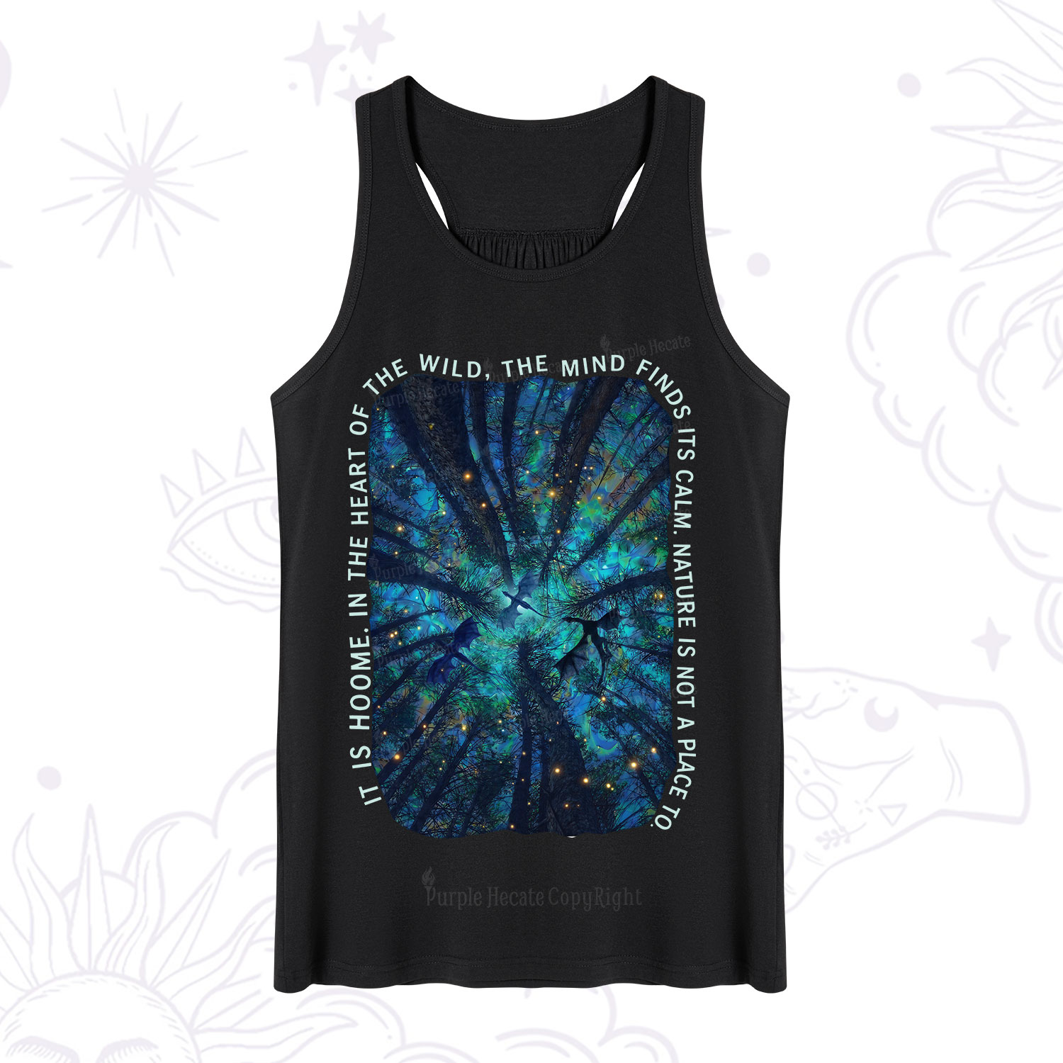 Purplehecate Forest Mindscape Night Sky Tank