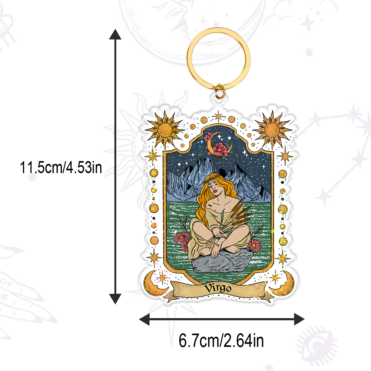 Purplehecate Virgo Zodiac Keychain