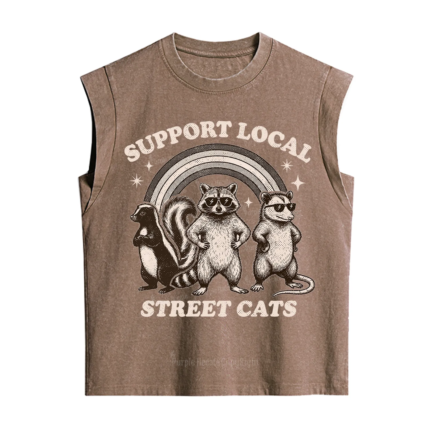 Purplehecate Support your local street cats Vintage Washed Tank