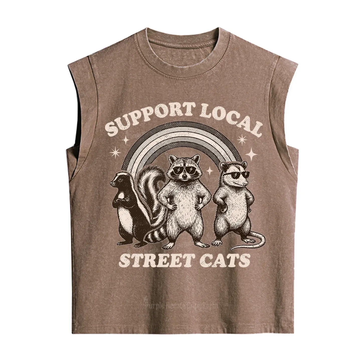 Purplehecate Support your local street cats Vintage Washed Tank