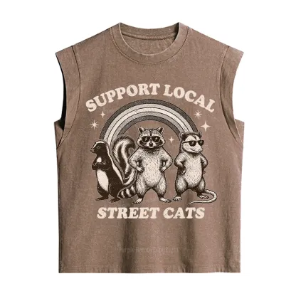 Purplehecate Support your local street cats Vintage Washed Tank