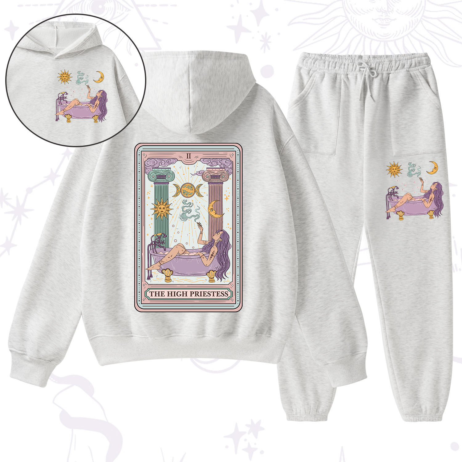 Purplehecate The High Priestess Tarot Fleece Hoodie Suit