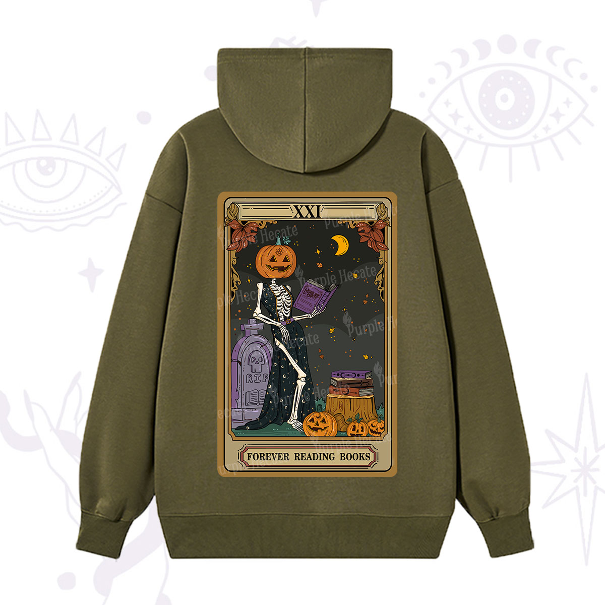 Purplehecate The Forever Reading Books Tarot Halloween Hoodie