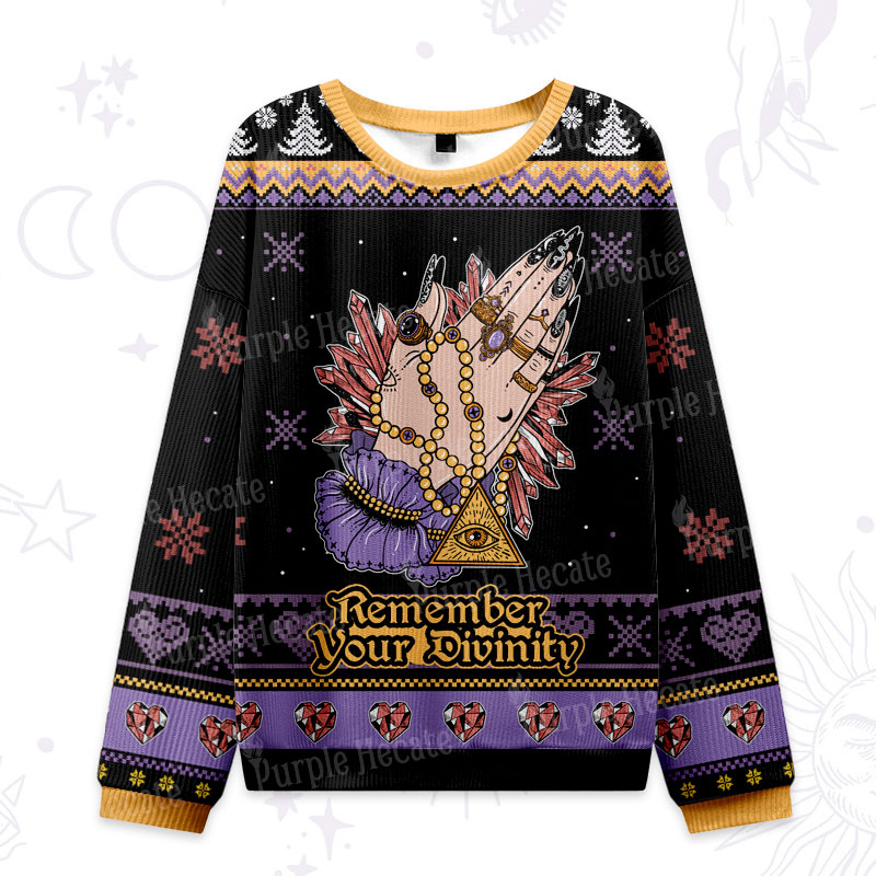 Purplehecate Remember Your Divinity Ugly Christmas Sweatshirts