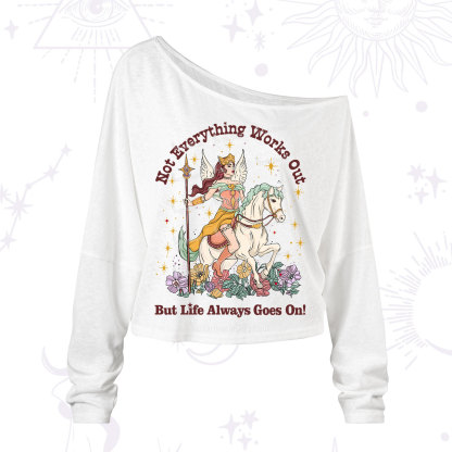 Purplehecate Not Everything Works Out But Life Always Goes On One Shoulder Long Sleeve Shirt