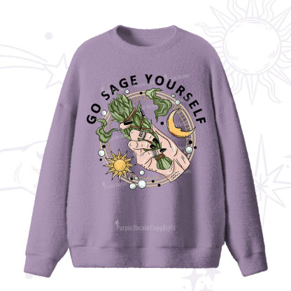 Purplehecate Go Sage Yourself Fuzzy Ugly Sweater