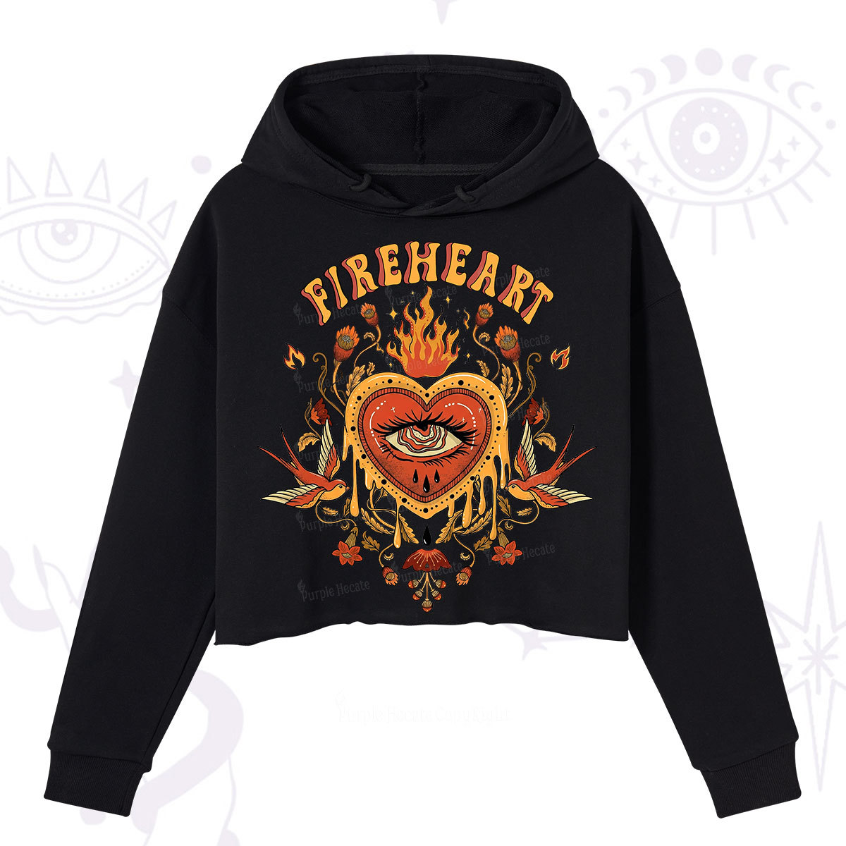 Purplehecate Fireheart Crop Hoodie