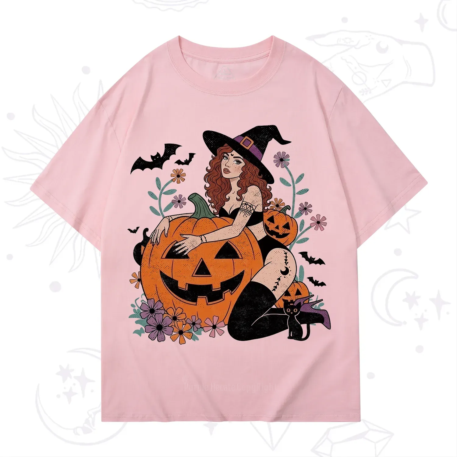 Purplehecate Enchanting Pumpkin Witch Halloween T-Shirt