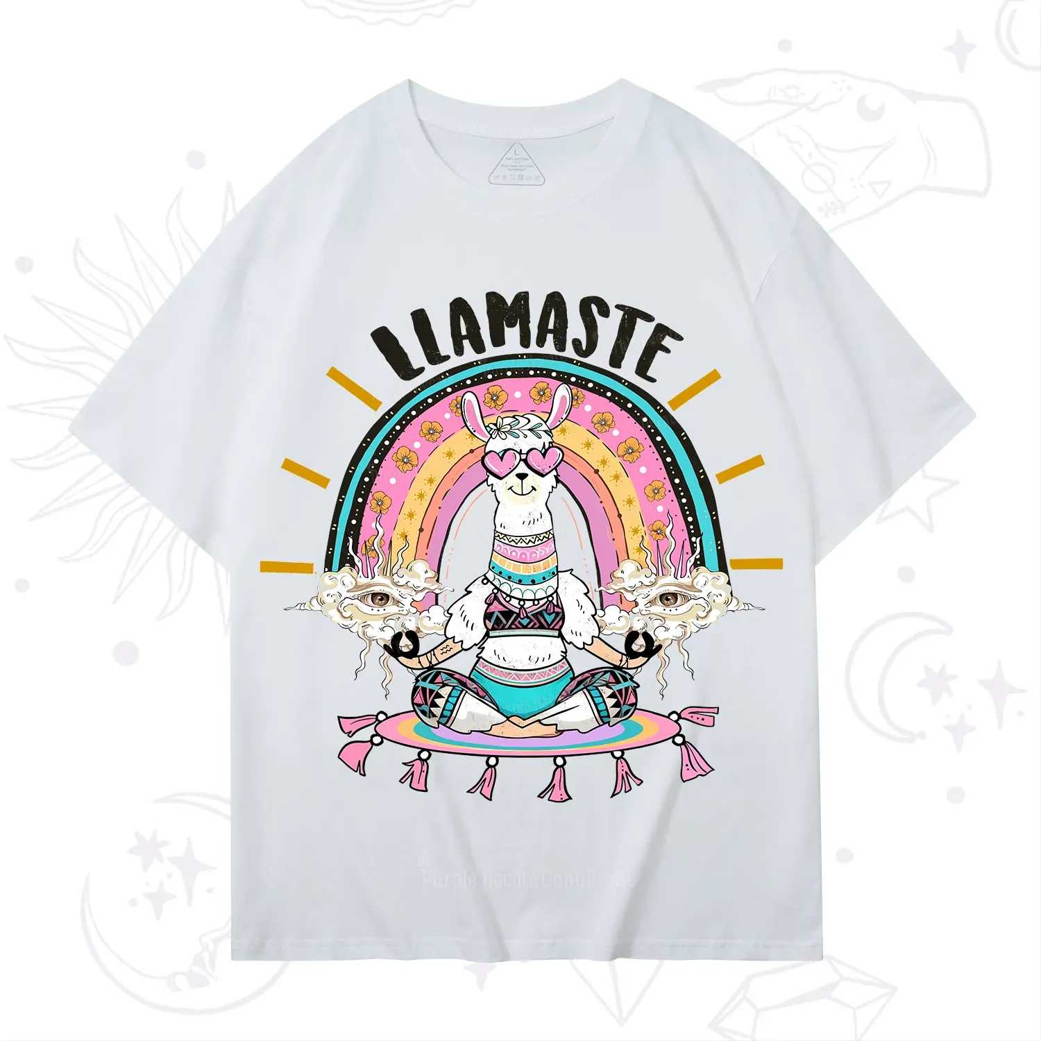 Purplehecate Llama Meditating T-Shirt