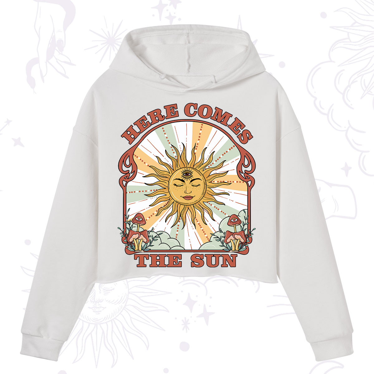 PurplehecateHere Comes The Sun Crop Hoodie