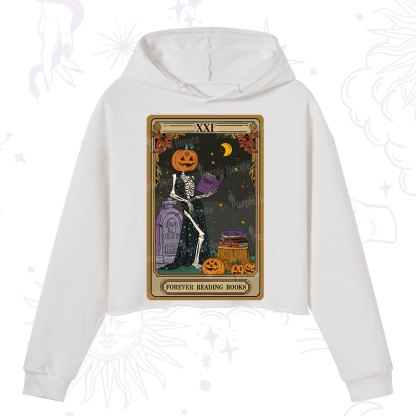 Purplehecate The Forever Reading Books Tarot Halloween Crop Hoodie