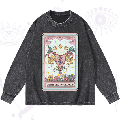 Purplehecate The Smash the Patriarchy Tarot Washed Long Sleeve Shirt