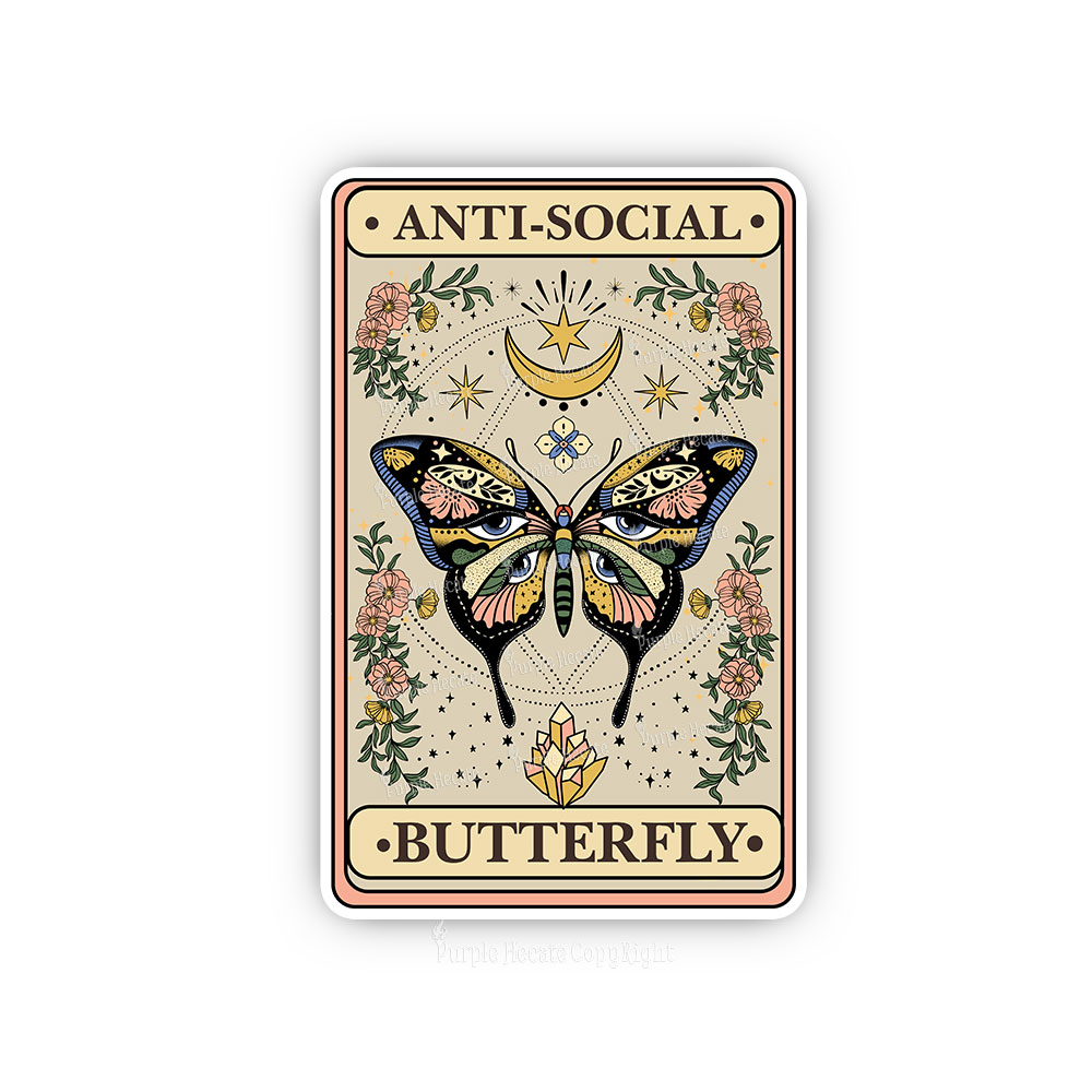 Purplehecate The Anti Social Nutterfly Oracle Card Sticker