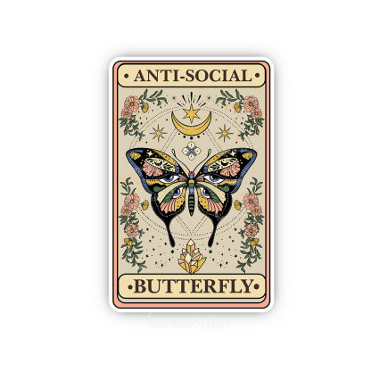 Purplehecate The Anti Social Nutterfly Oracle Card Sticker