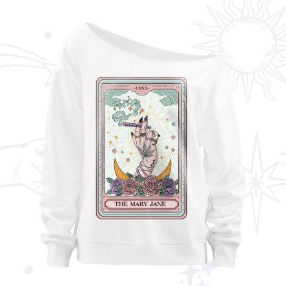Purplehecate The Mary Jane Tarot Off The Shoulder Sweatshirt