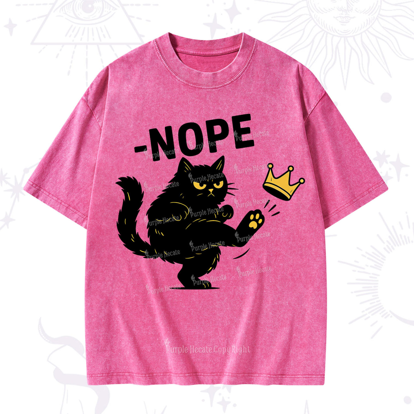 Purplehecate No Kings Black Cat Washed T-Shirt