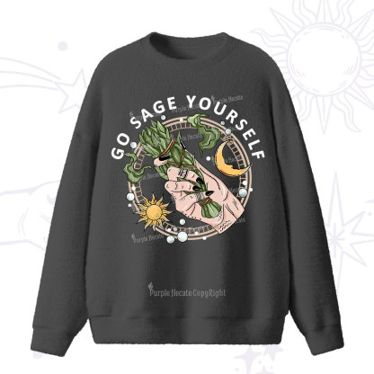 Purplehecate Go Sage Yourself Fuzzy Ugly Sweater